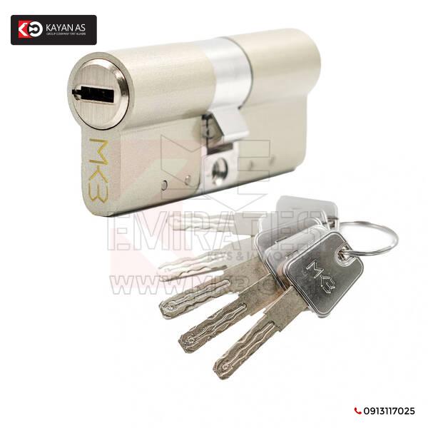 اسطوانة نحاس نقي مع 5 قطع مفاتيح نحاس ابيض، مع مفتاح متعدد المسارات، كامة ستانلس ستيل مقاس 70 ملم - الصورة 2