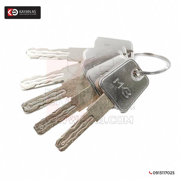 اسطوانة نحاس نقي مع 5 قطع مفاتيح نحاس ابيض، مع مفتاح متعدد المسارات، كامة ستانلس ستيل مقاس 70 ملم - الصورة 3