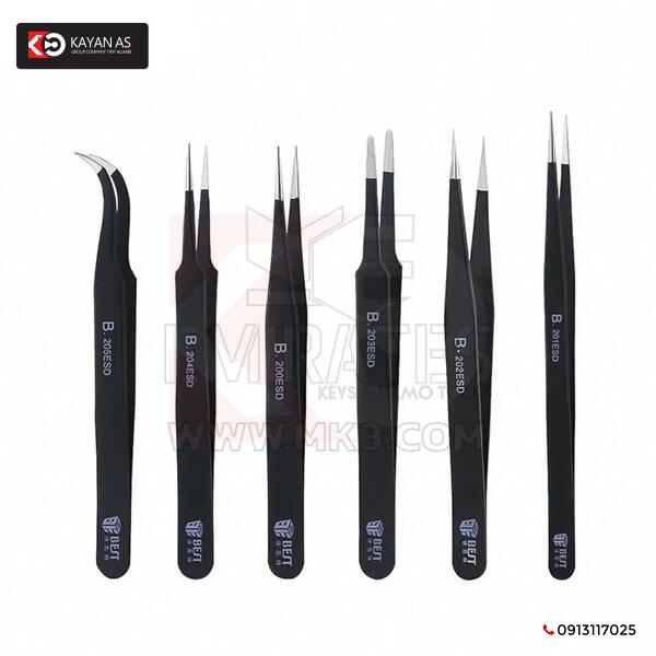 6 أنواع ملاقط ستانلس ستيل مقاومة للكهرباء الساكنة من Bestool ESD