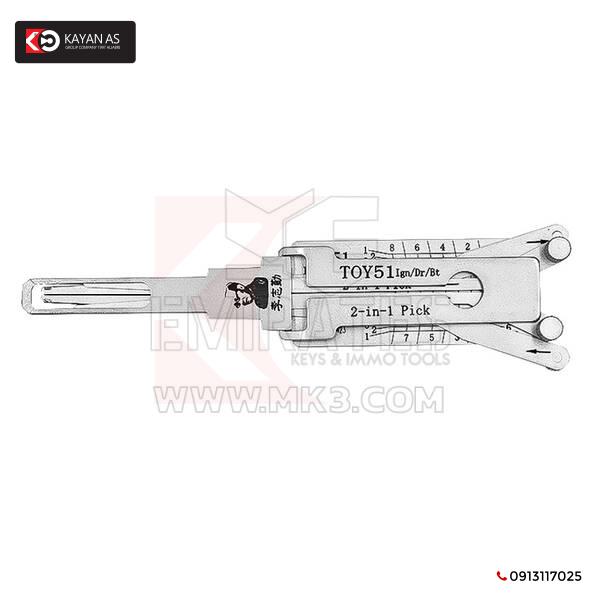 أداة فك التشفير الأصلية Lishi 2 في 1 VA8 / TOY51 + AG 8 قطع إلى مفتاح VA فارغ