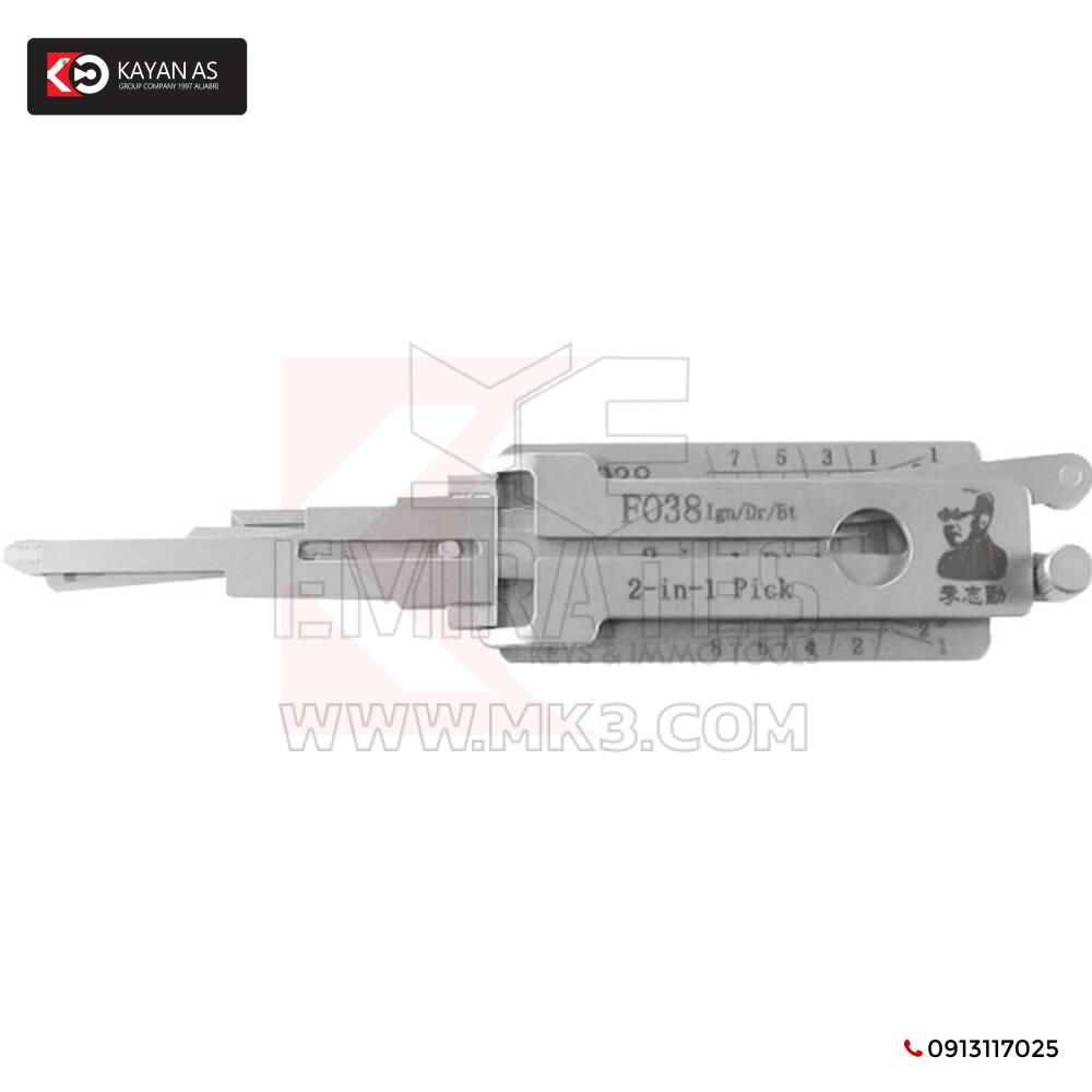 أداة فك الشفرة الأصلية 2 في 1 من Lishi FO38 + AG Ford 8-Cut