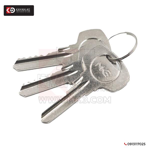 أسطوانة من النحاس النقي مع 3 قطع من المفاتيح النحاسية العادية، مقاس PN 80 مم - الصورة 3