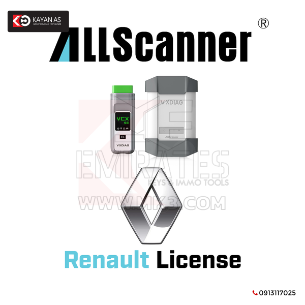 جميع تراخيص الماسح الضوئي Renault لأداة التشخيص VCX-DoIP / VCX SE