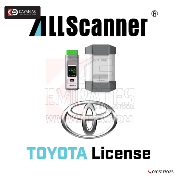جميع تراخيص الماسح الضوئي من Toyota لأداة التشخيص VCX-DoIP / VCX SE